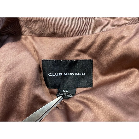 Club Monaco Womens Double Breasted Blazer Jacket Blush Pale Mauve Large L - Picture 8 of 12